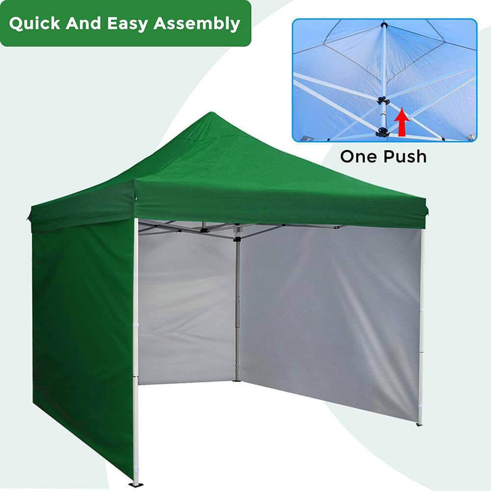 10' x 10' Pop-Up Canopy Tent with 4 Sidewalls, Forest Green