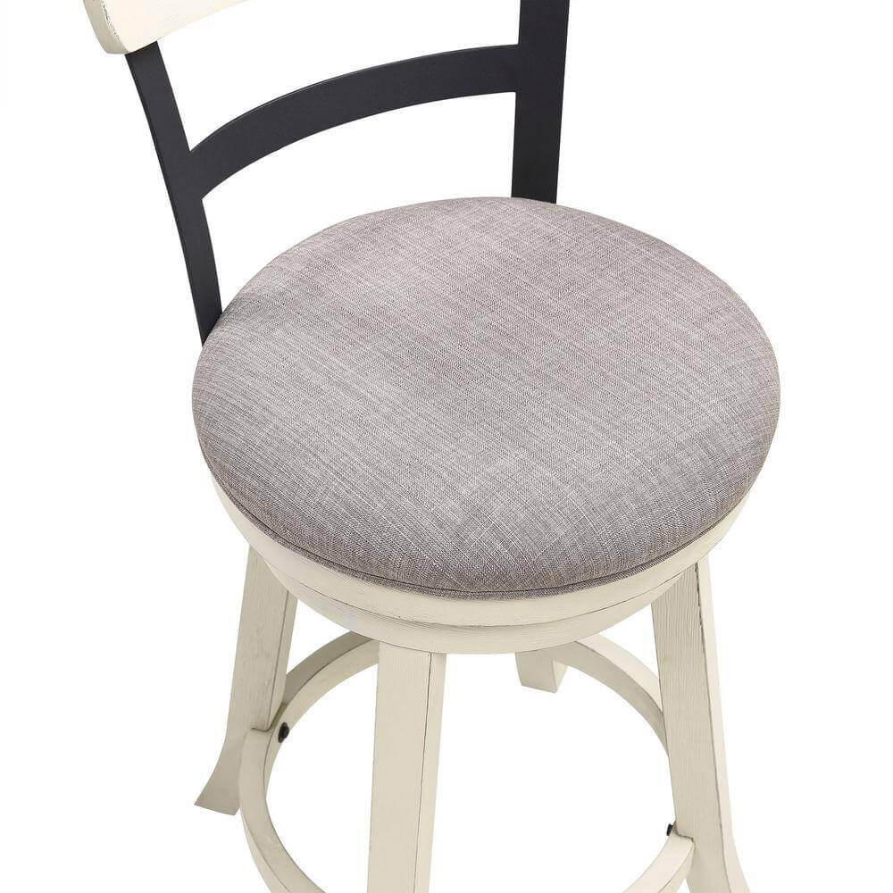 Home 2 Office Riverside 24" High Back Swivel Bar Stool, White