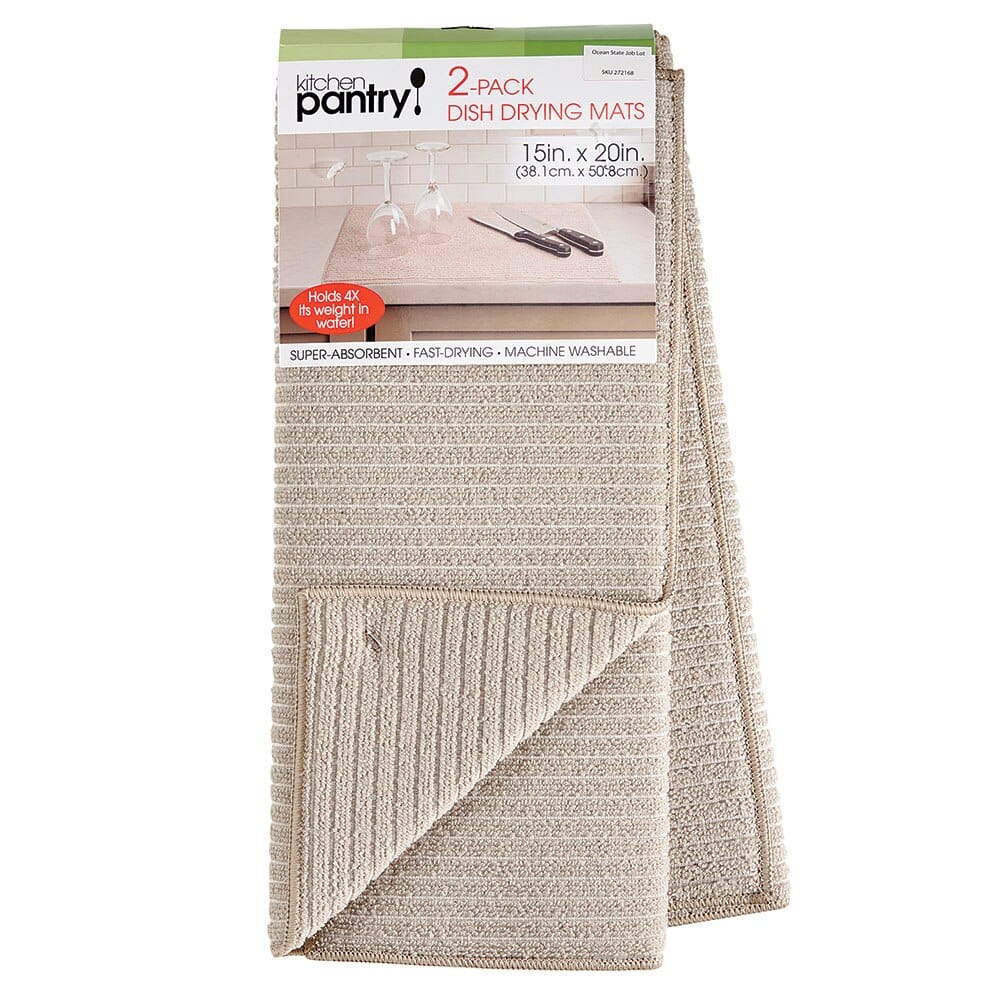 Kitchen Pantry Dish Drying Mats, 2 Count