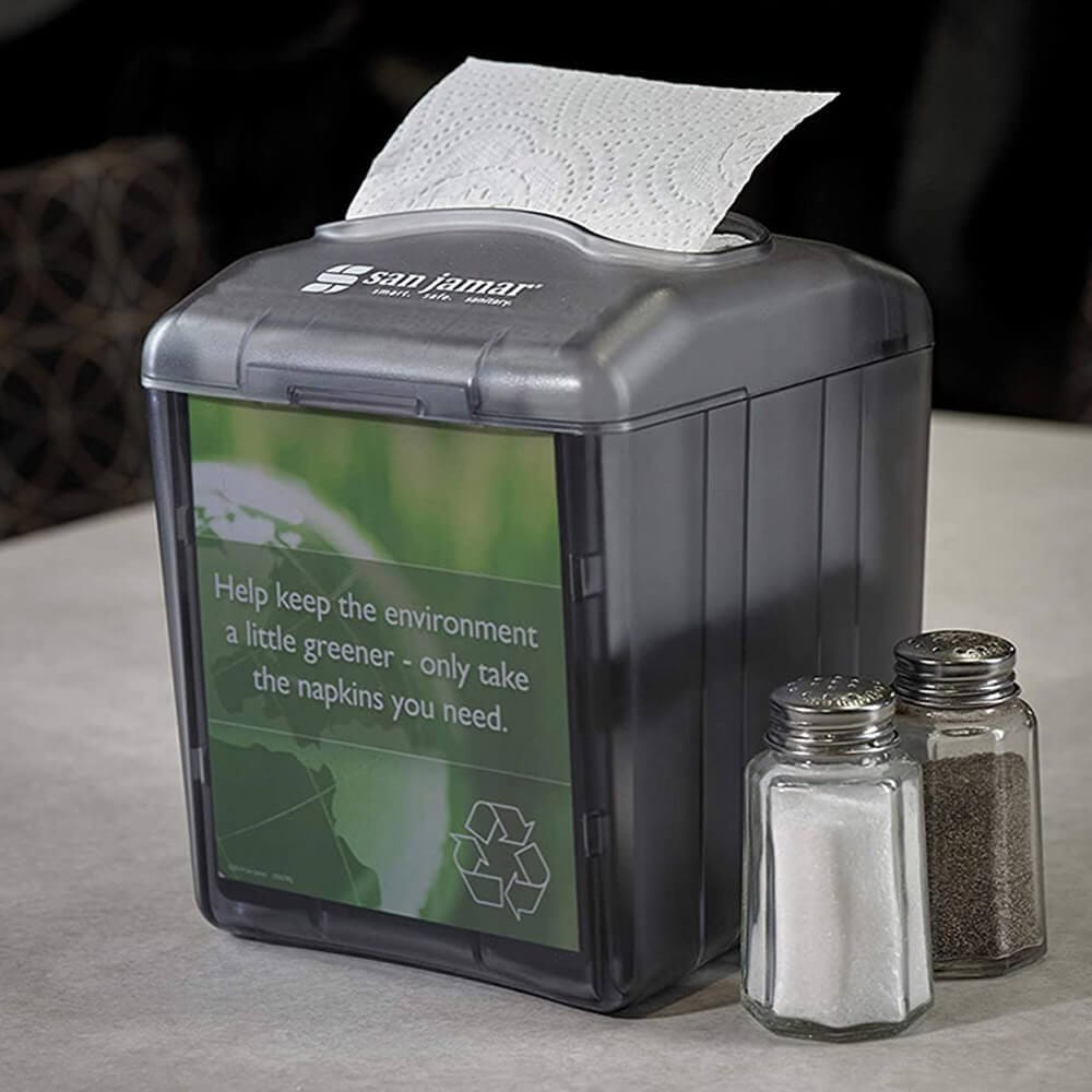 San Jamar Venue Tabletop Interfold Napkin Dispenser, Black