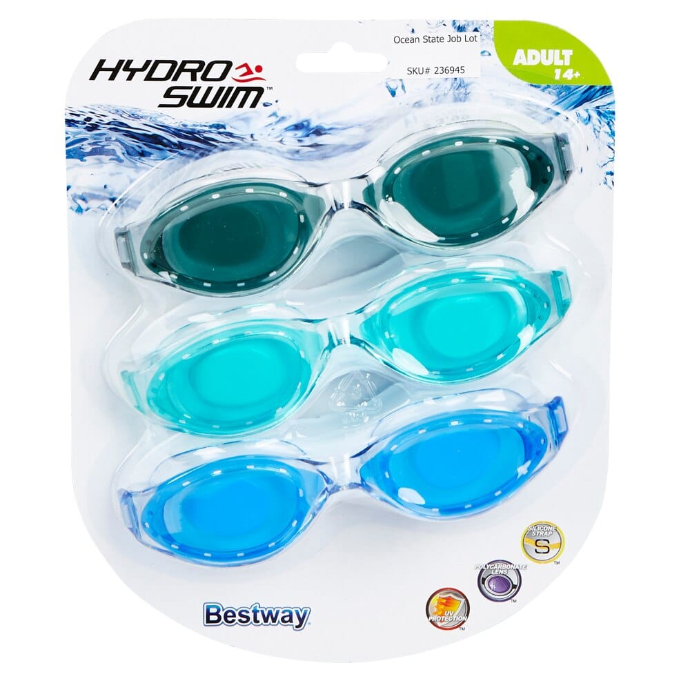 Hydro Swim 3-Pack IX-1400 Adult Swim Goggles