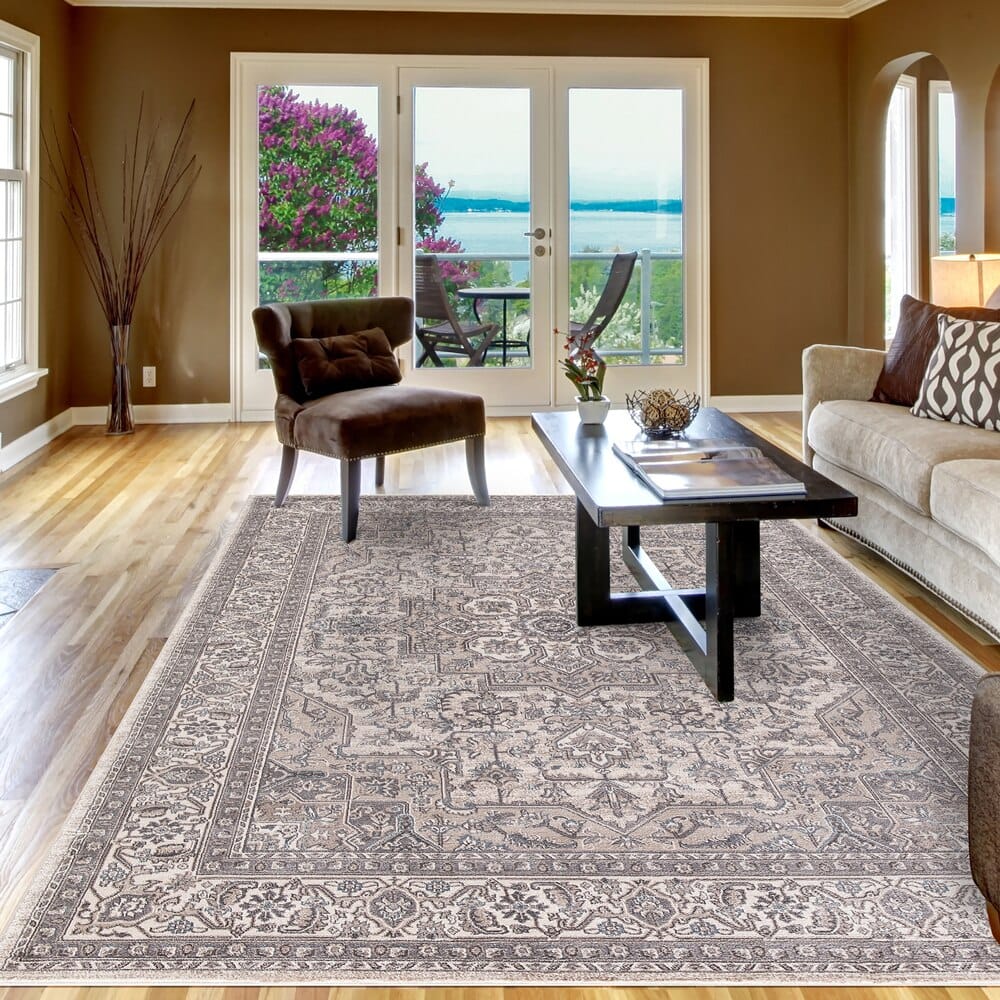 Bellevue Area Rug, 7'10" x 10'10", Heriz Ivory