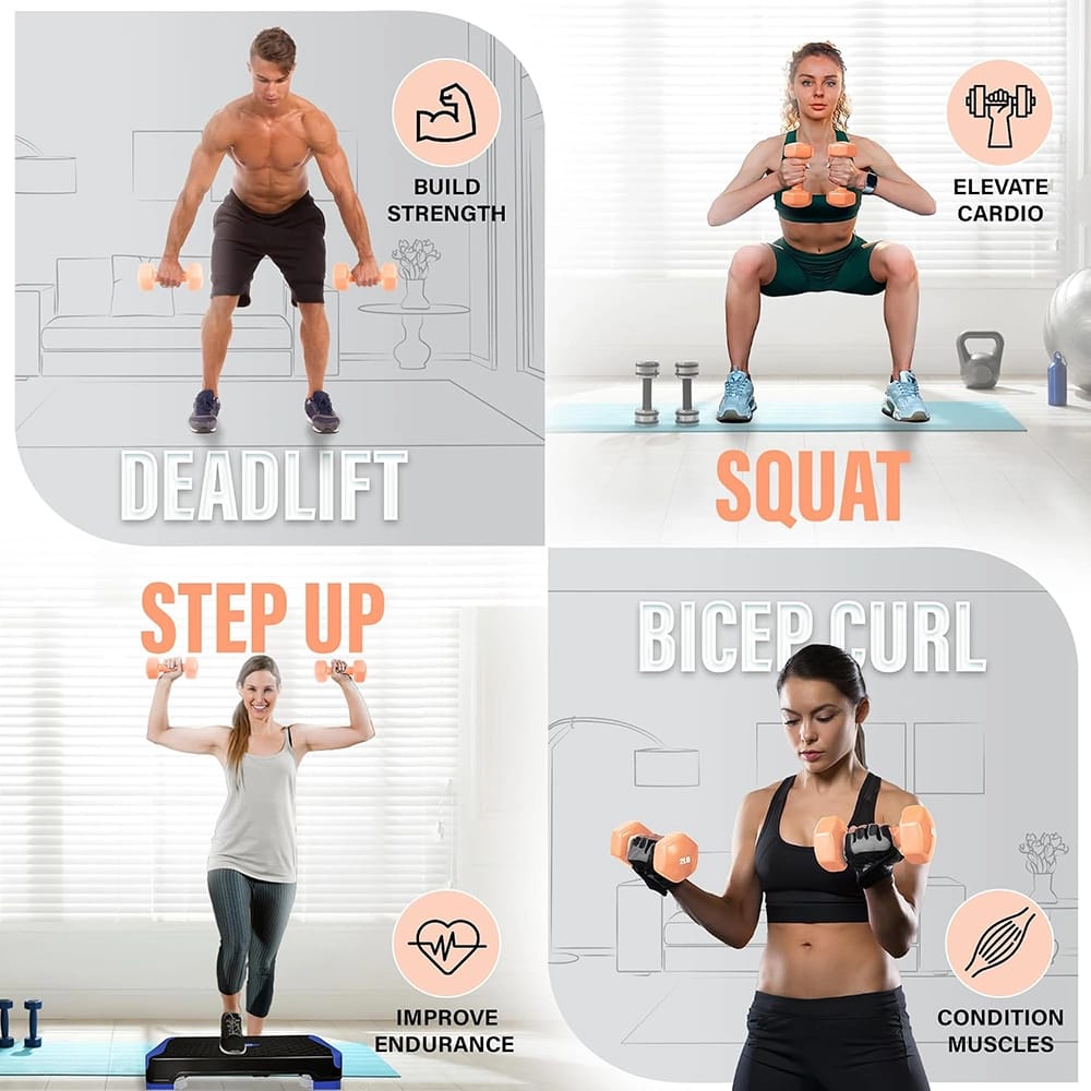 Yes4All Vinyl Hexagon Dumbbell Set, 2 ct, Peach, 2 lb