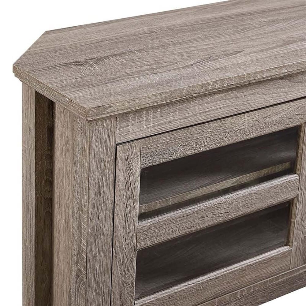 Walker Edison 48" Corner TV Stand, Driftwood