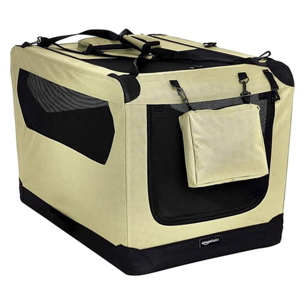 Foldable Soft-Sided Pet Carrier, 36" x 24" x 24", Khaki