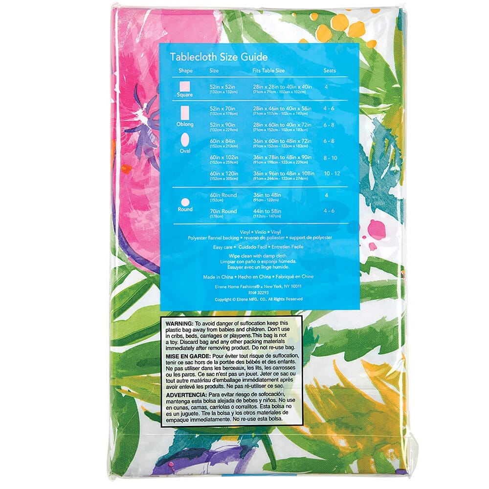 Summer Fun Vinyl Tablecloth with Flannel Backing