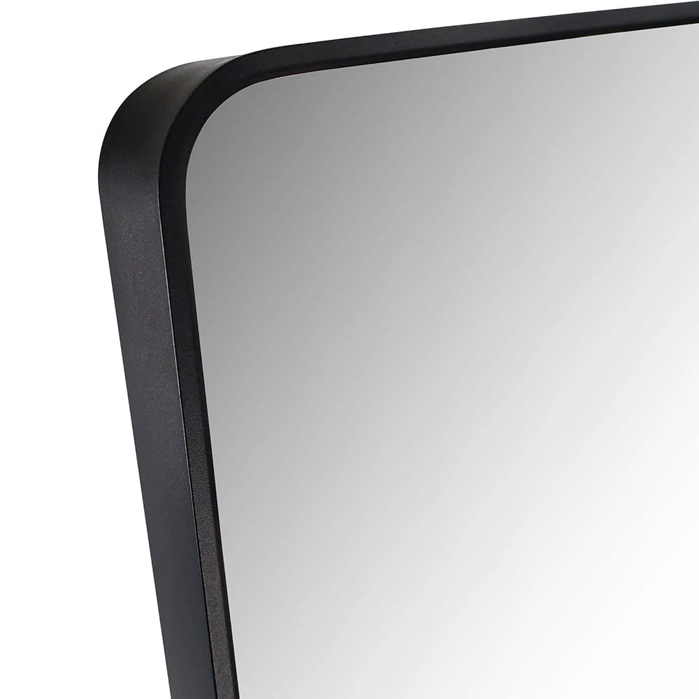 Hamilton Hills Rounded Corner Full Length Standing Mirror, Black, 18" x 58"