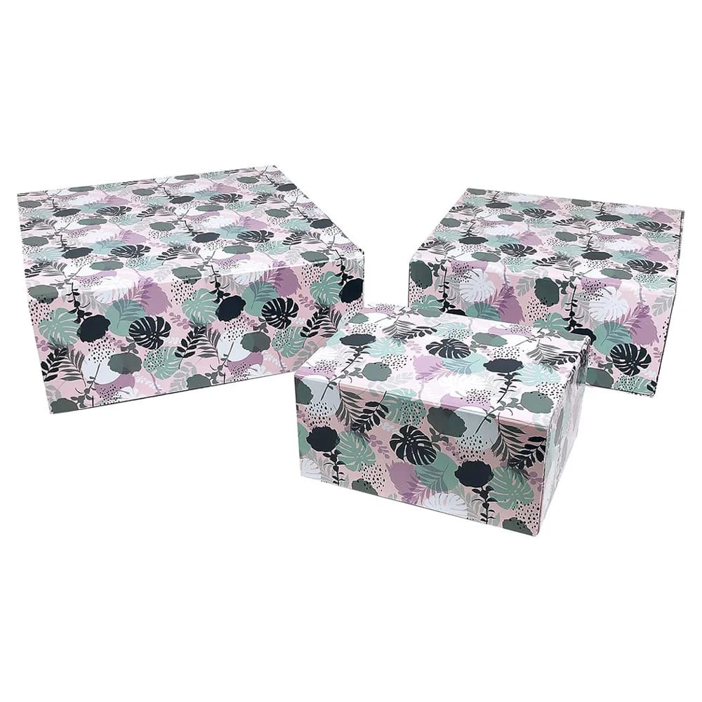 Snap-N-Store Storage Boxes, Pastel Florals, 3 Pack