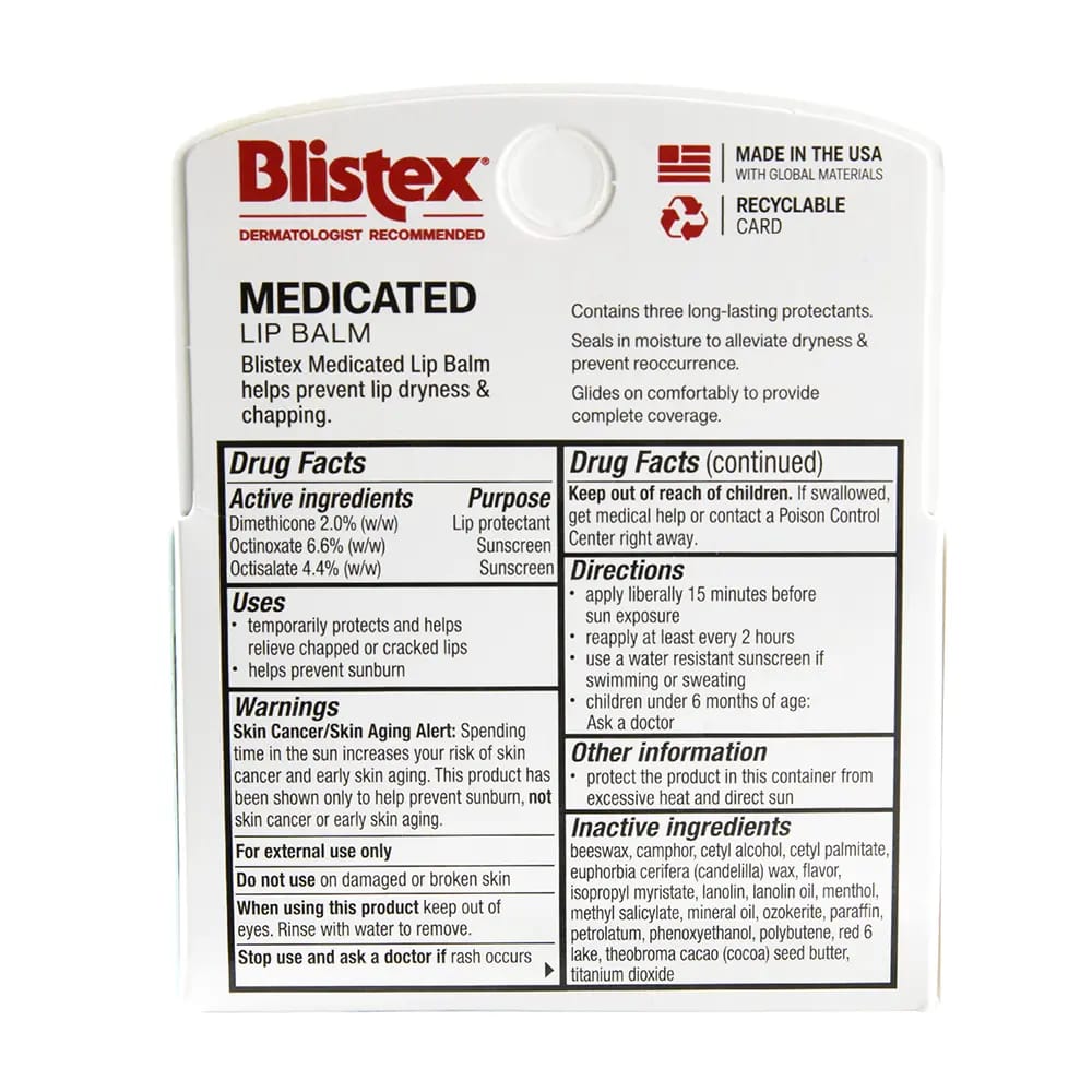 Blistex Medicated Lip Balm, 3 Count