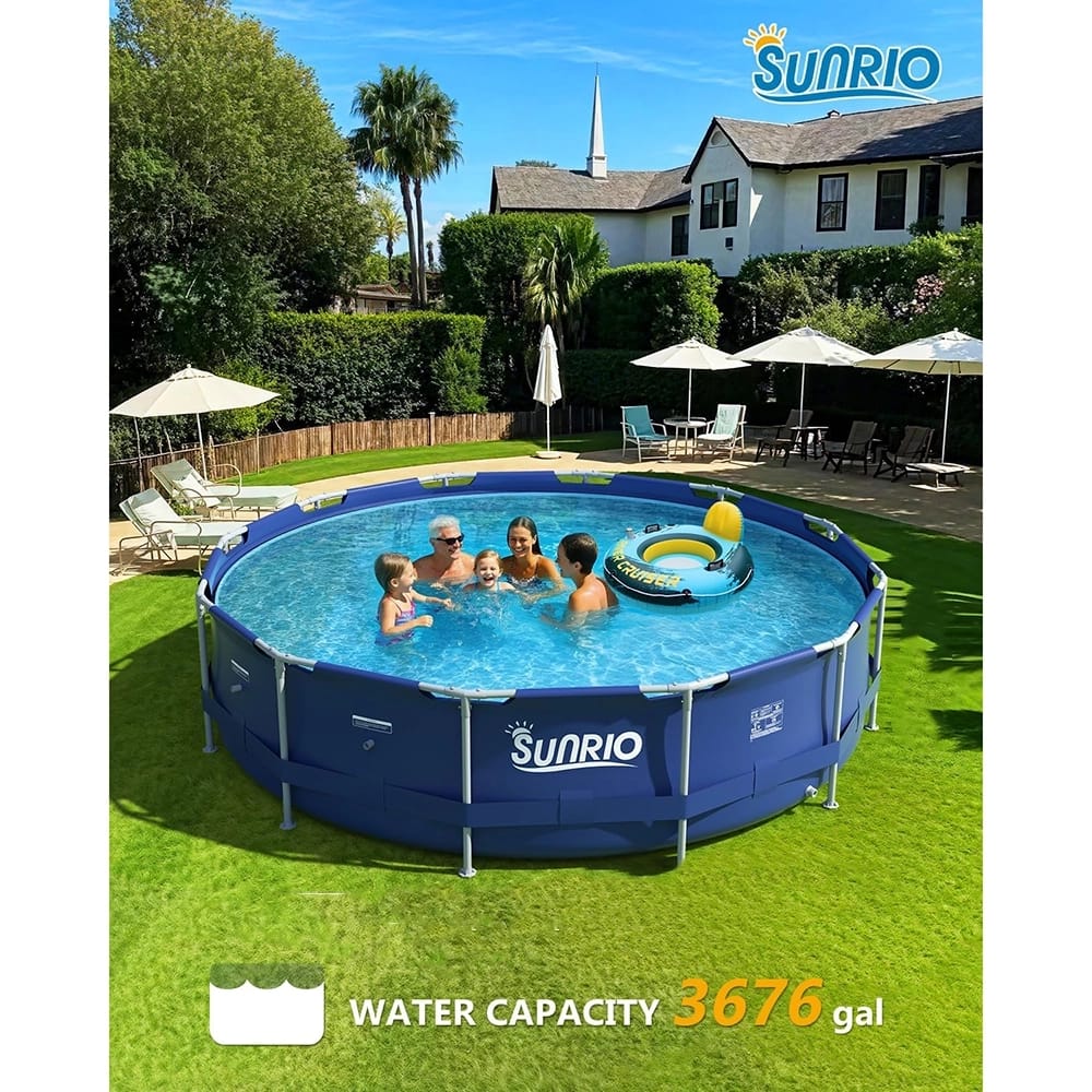 Sunrio 18' Above Ground Round Metal Frame Pool