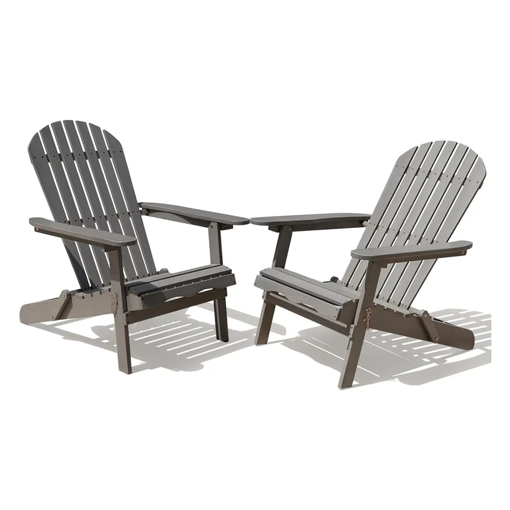 Idzo Outdoor Adirondack Chairs, 2-Piece, Gray