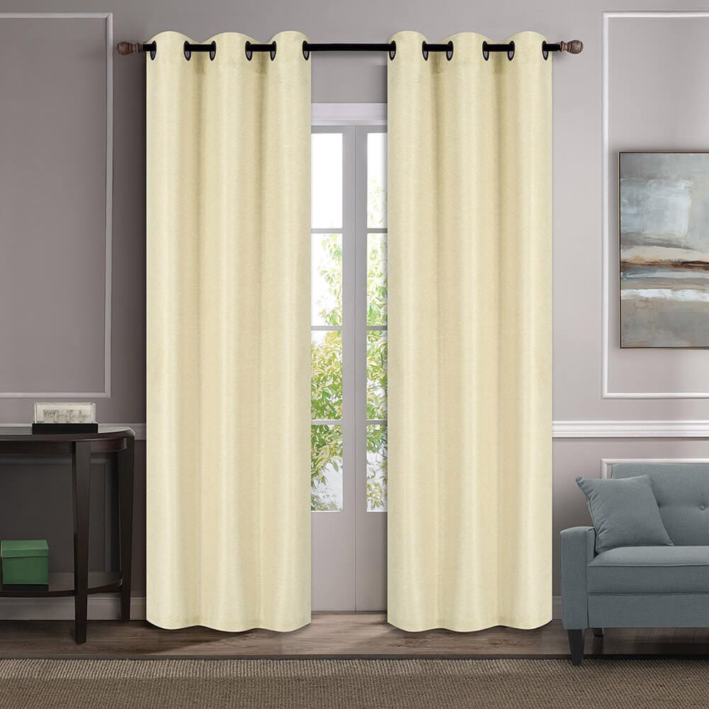 Soft Home 84" Woven Blackout Curtains with Grommets, 2 Count