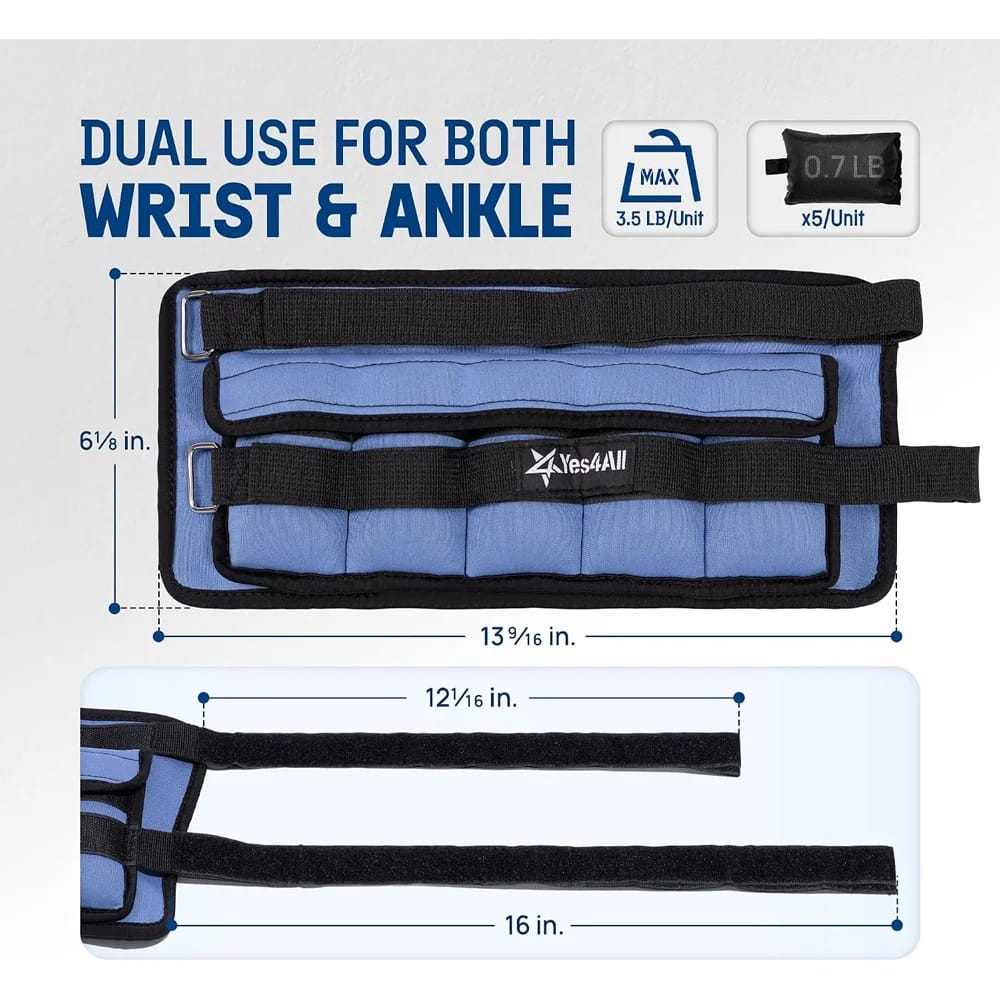 Yes4All Adjustable Wrist & Ankle Weights, 3.5/5 lb