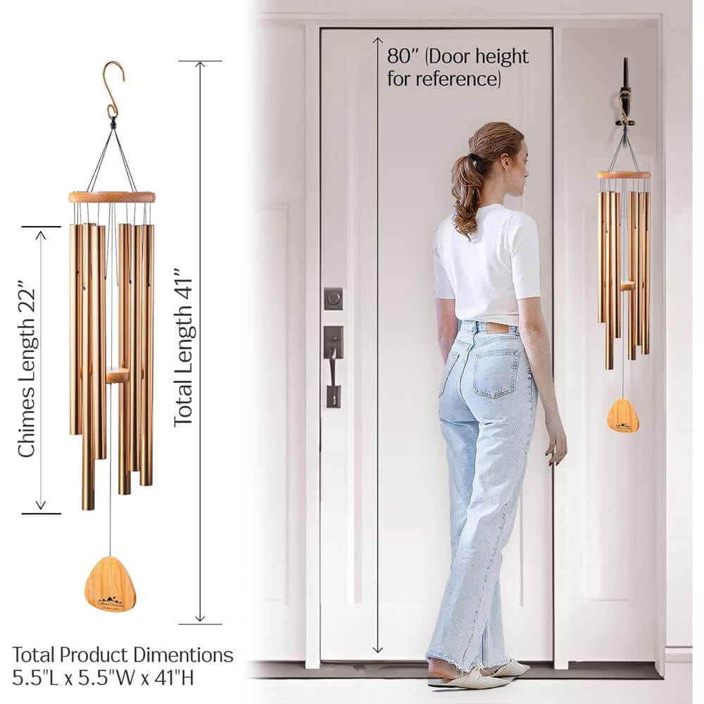 UpBlend Outdoors Kindness 41" Wind Chime, Bronze
