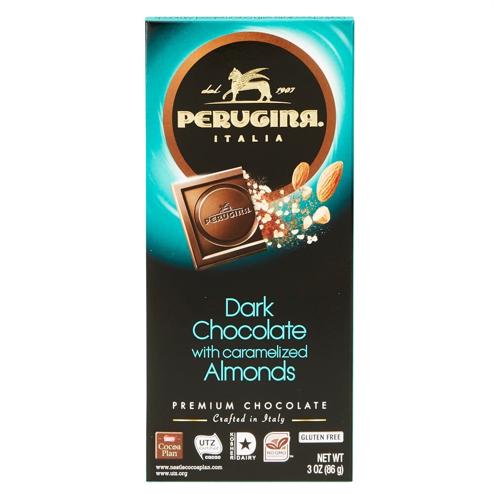 Perugina Italia Dark Chocolate with Caramelized Almonds, 3 oz