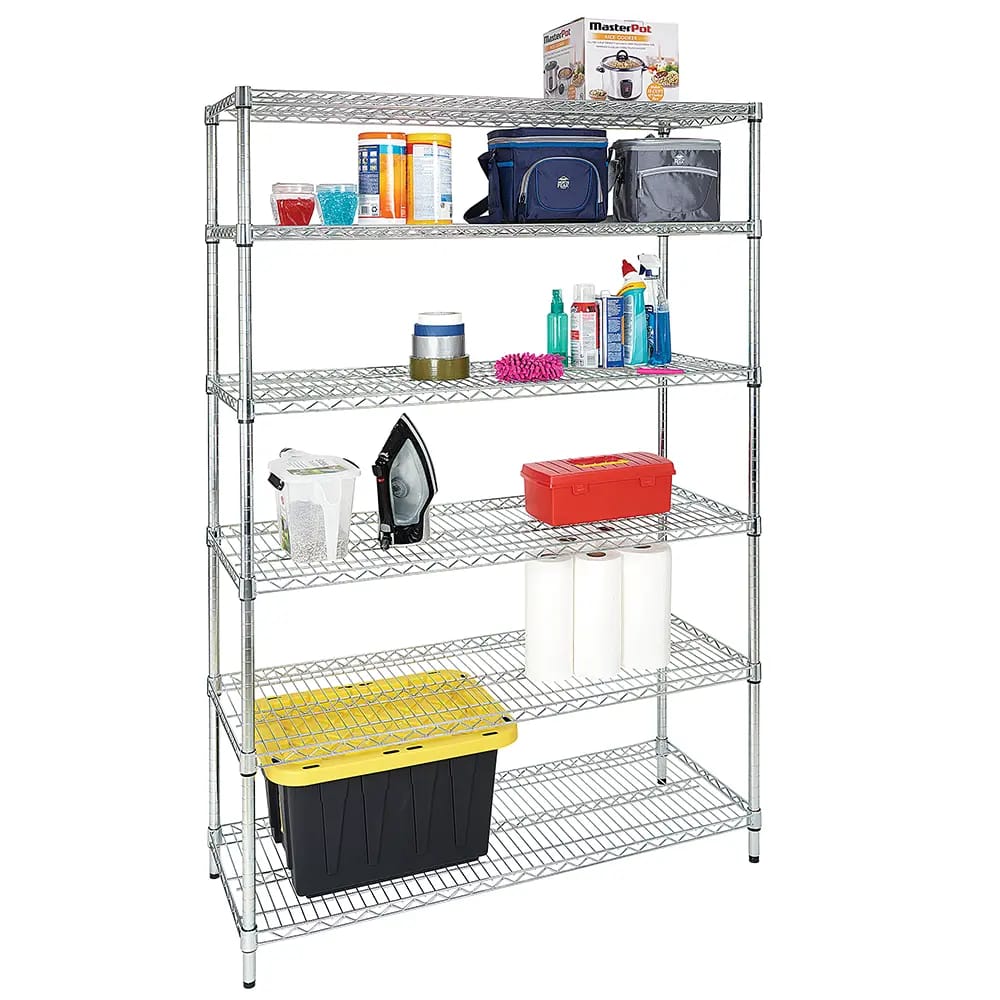 6-Tier Heavy-Duty Wire Shelving Rack, 48" x 18" x 72"