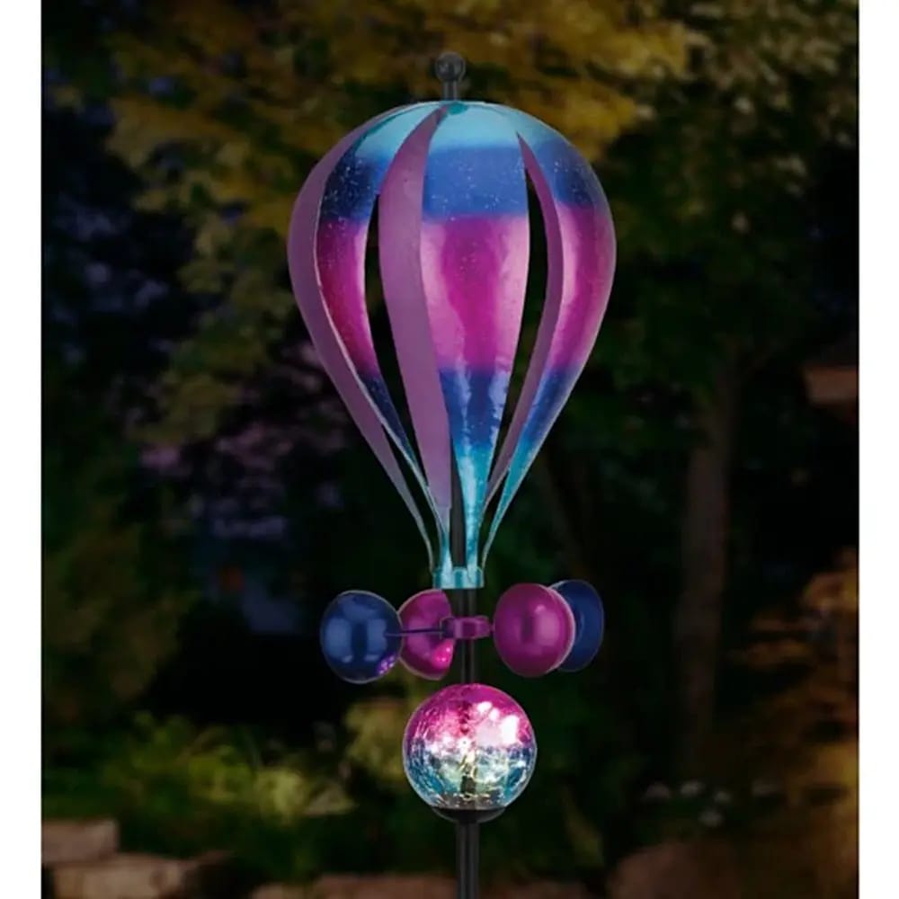 Regal Art & Gift 60" Balloon Solar Wind Spinner Stake, Purple, 2 Count