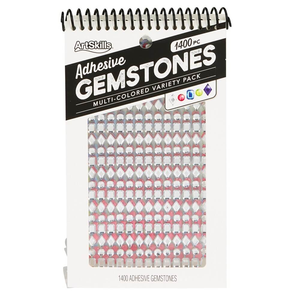 ArtSkills Multi-Colored Variety Adhesive Gemstones, 1400 Pieces