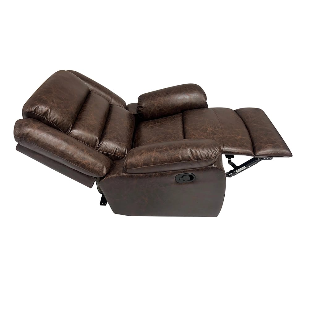 Manual Faux Leather Recliner Chair, Brown