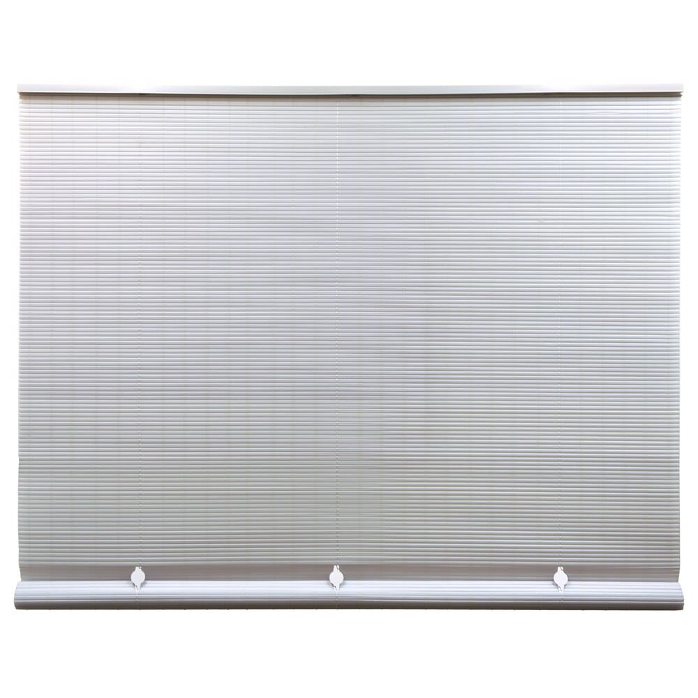 Indoor/Outdoor White PVC Cord Free Roll-Up Blind, 36"