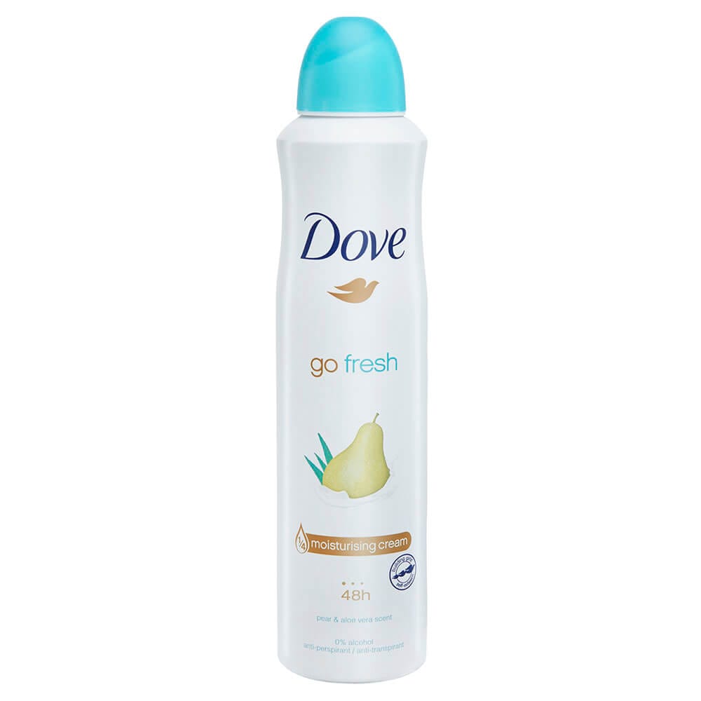 Dove Go Fresh Moisturizing Cream Pear and Aloe Vera Antiperspirant Deodorant Spray, 6.7-8.45 oz
