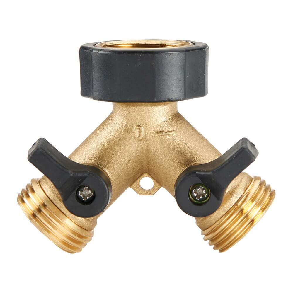 Tiller & Rowe Brass Dual Hose Shut Off Valve