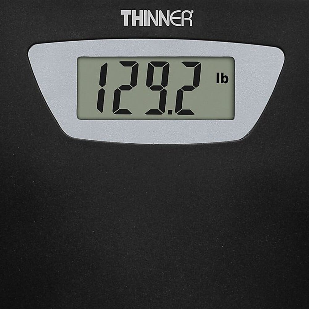 Conair Thinner Portable Digital Bathroom Scale, Black