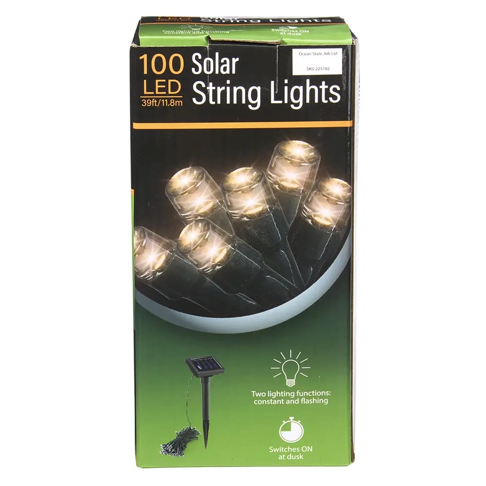 Solar LED String Lights, 39'