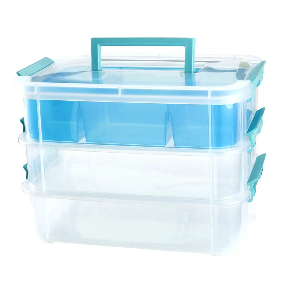 Sterilite Stack & Carry 3 Layer Handle Box & Tray