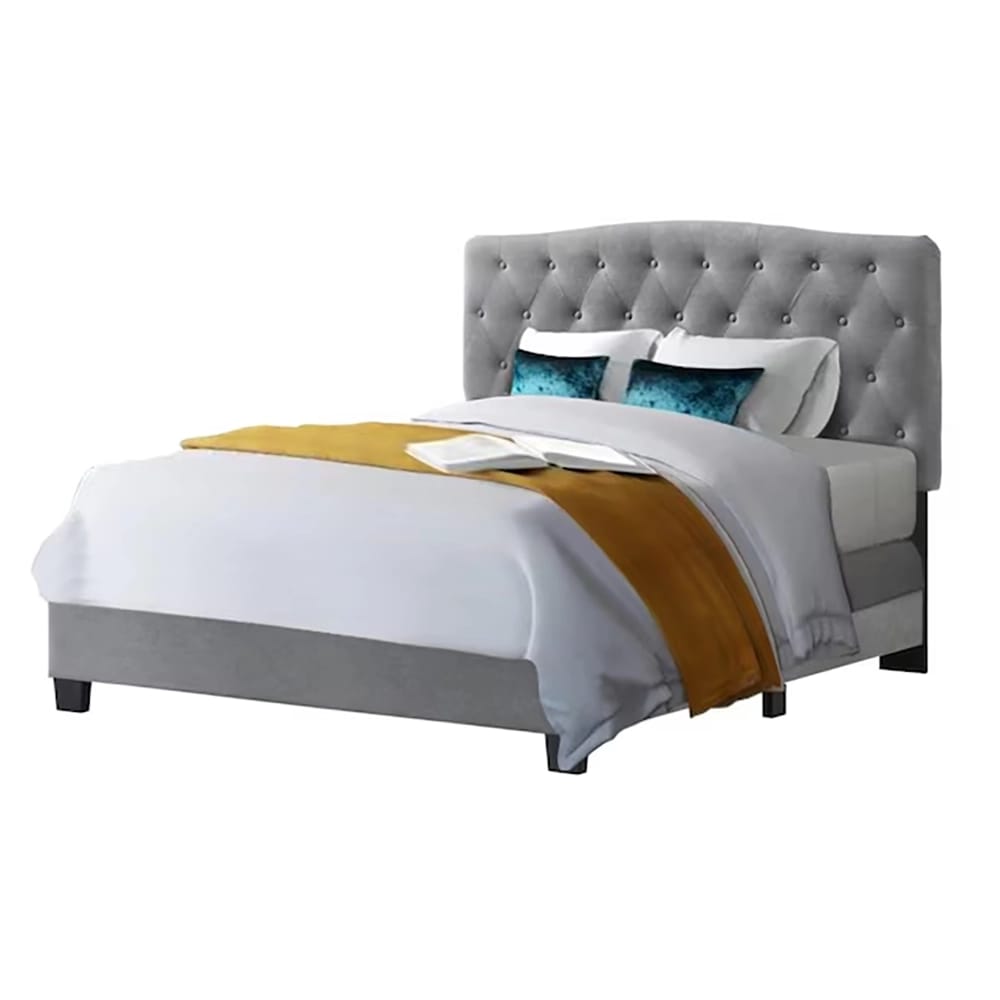 Belle Isle Furniture Cape Coral Upholstered Bed Frame, Queen, Gray