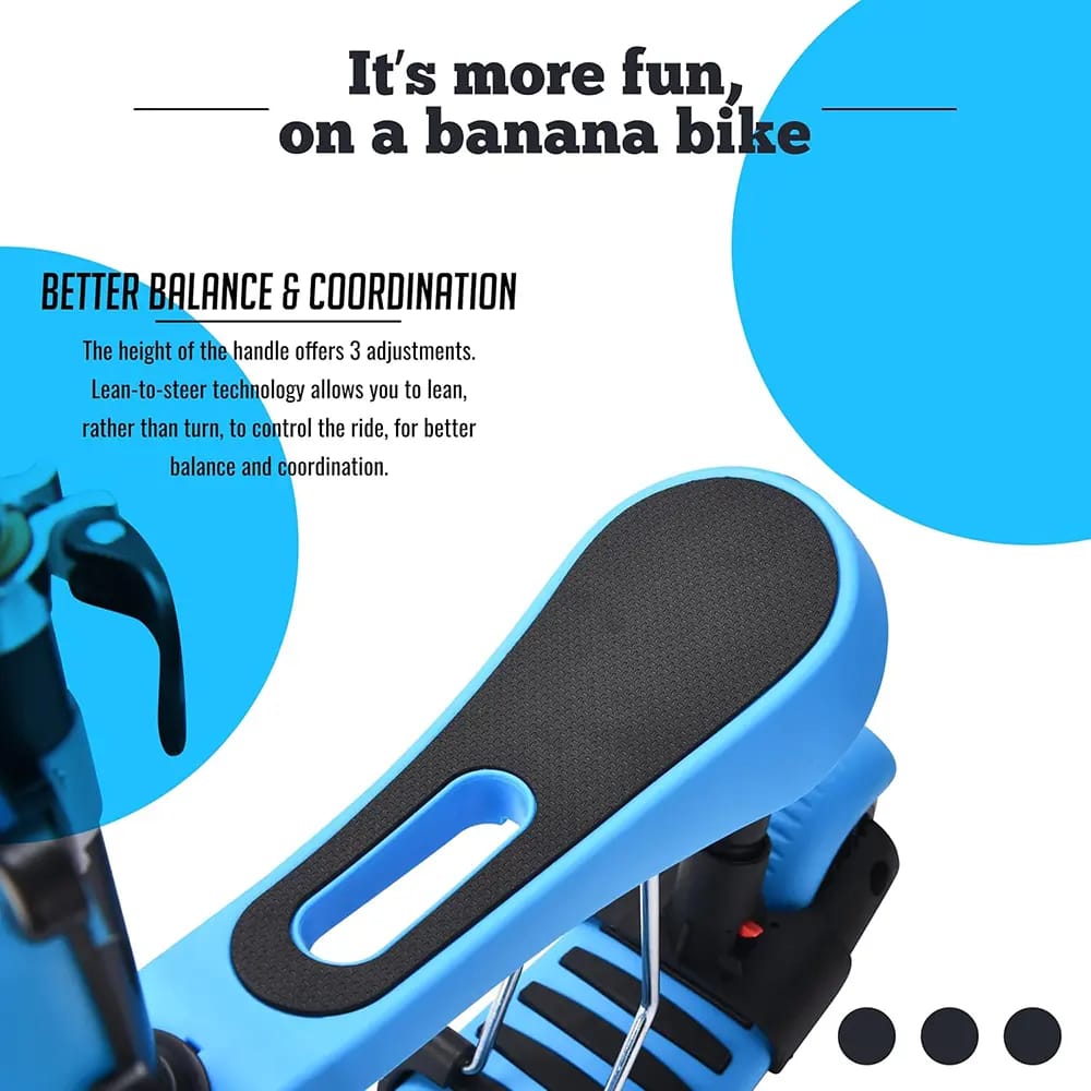 Banana Bike 3 Wheeled Mini Riding Scooter, Blue