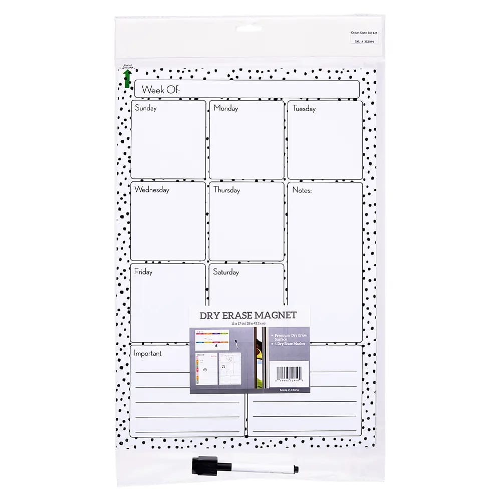 Dry Erase Weekly Planner Magnet