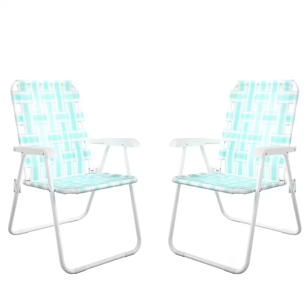 Novogratz Steel Folding Chairs, Aqua, 2 Pack