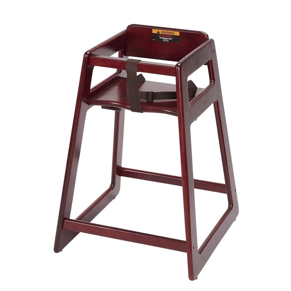 Tomlinson Industries Stacking Restaurant Wood High Chair, Cherry