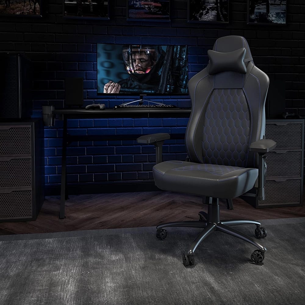 Flash Furniture Falco Ergonomic Adjustable Gaming Chair, Black/Blue