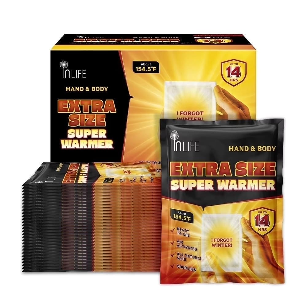 Inlife Extra Size Super Hand & Body Warmer, 30 Pack