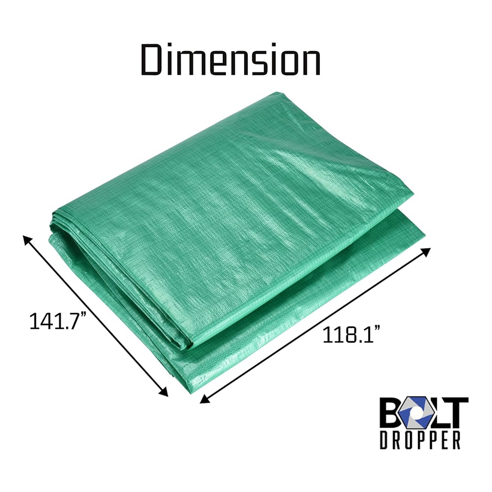 Bolt Dropper Large Weatherproof Outdoor Tarp, 9.8' x 11.8', Green