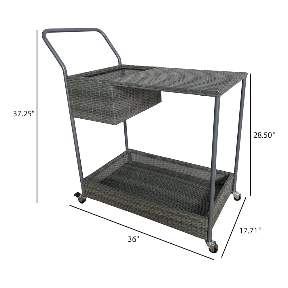 TK Classics Outdoor Resin Bar Cart, Gray