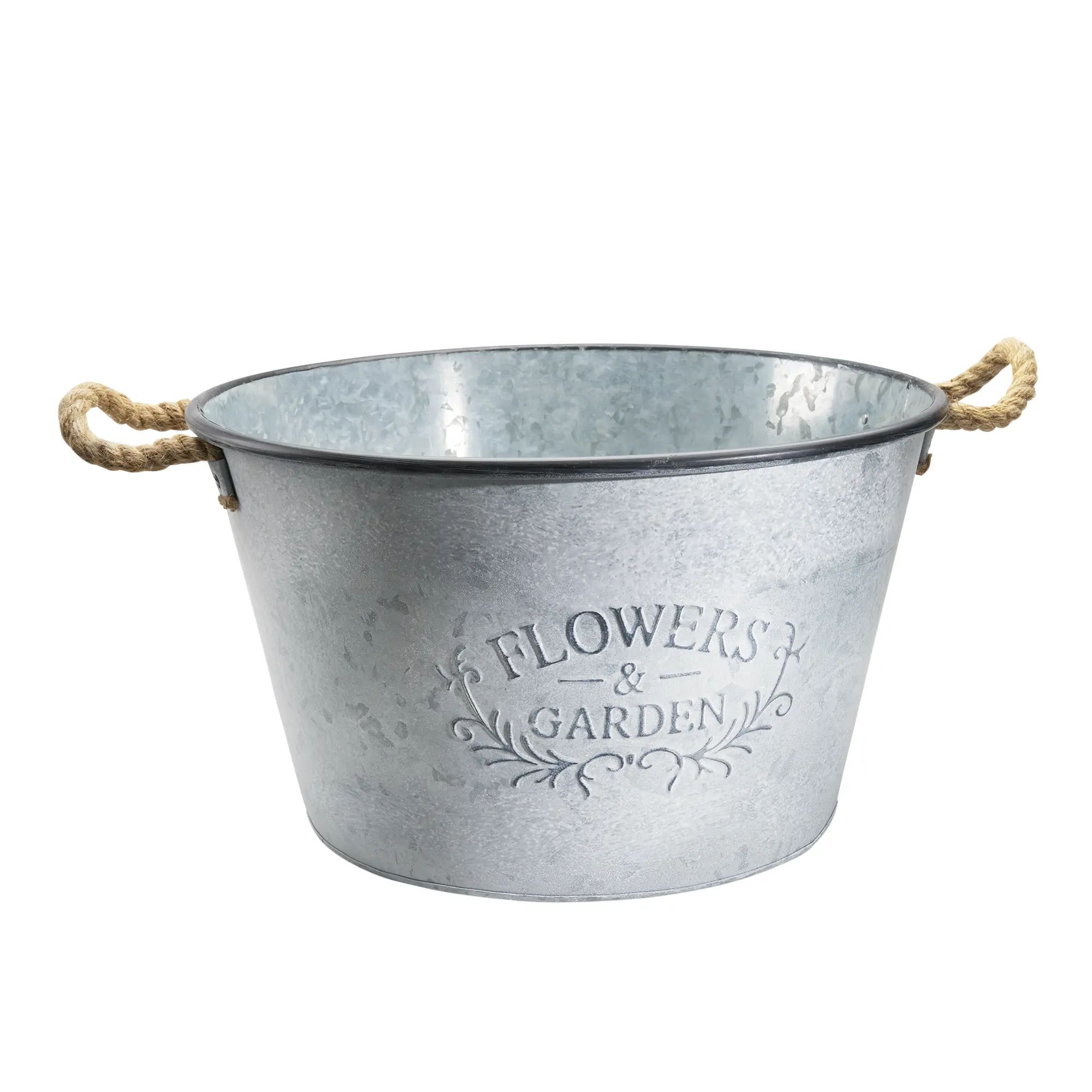 Extra Large Galvanized Steel Bucket With Rope Handles