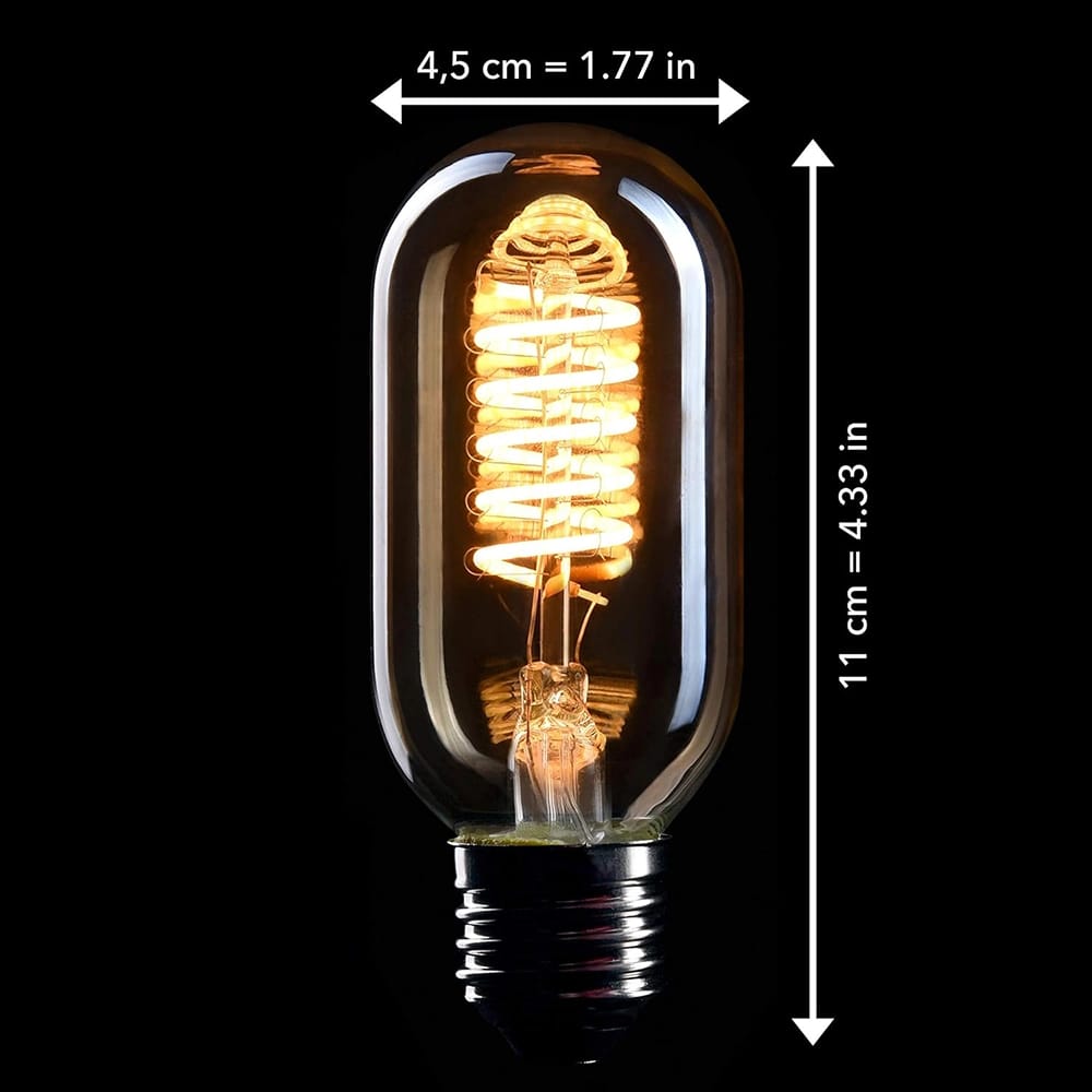 CROWN LED Dimmable Edison 4 Watt Light Bulbs, 3 Pack