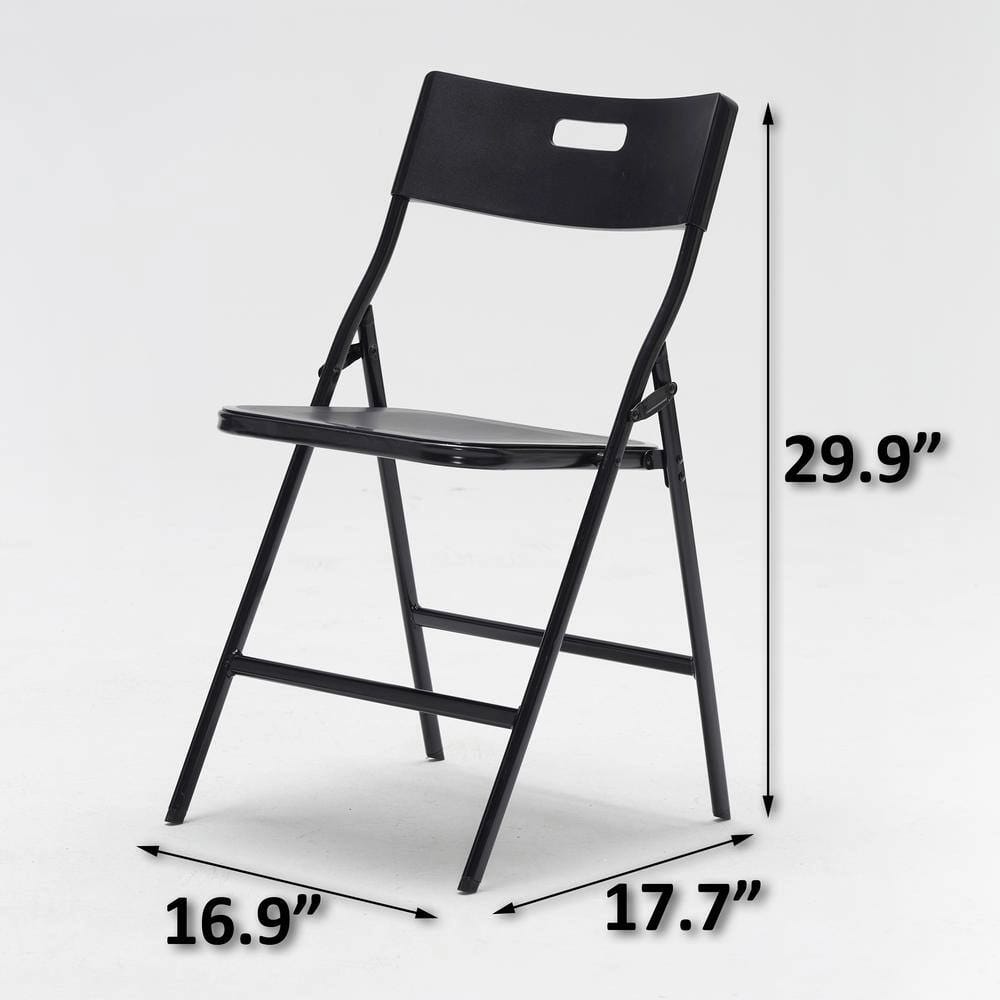 5-Piece Portable Folding Outdoor Dining Set with 4 Chairs and 1 Table, Black