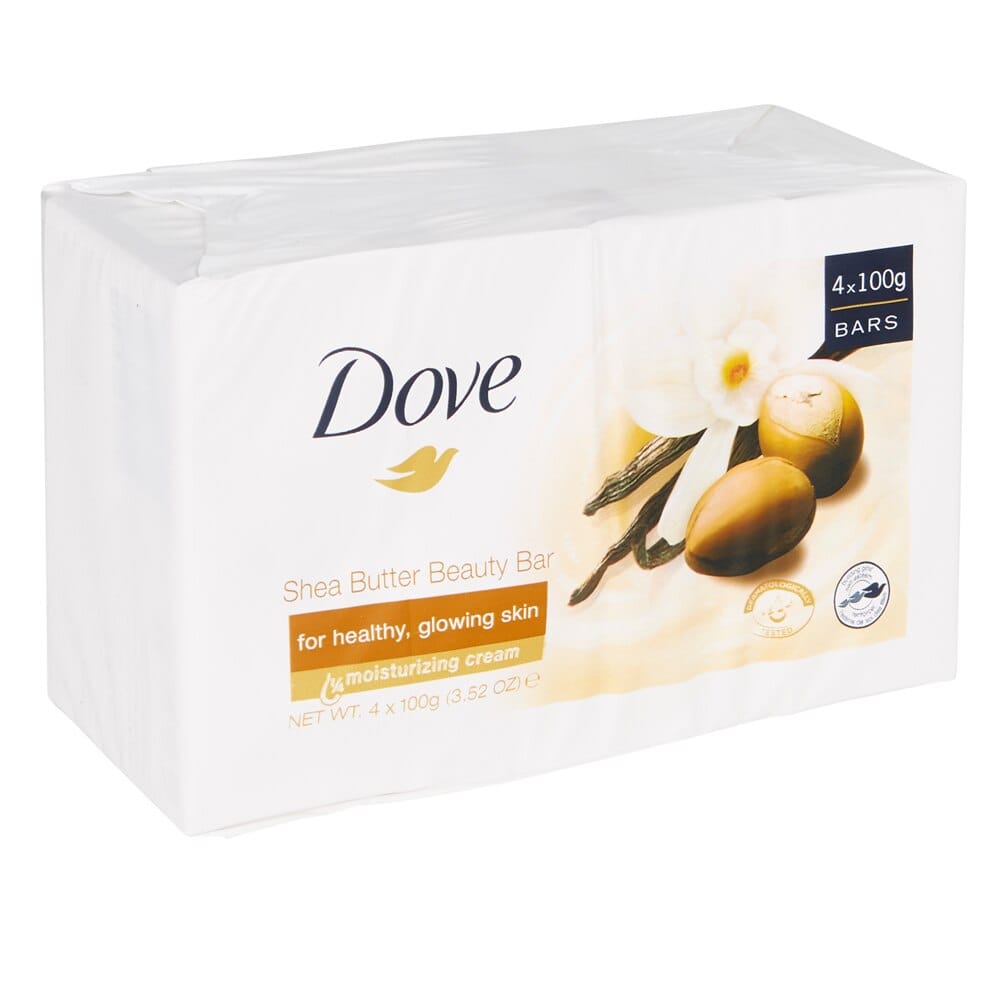 Dove Shea Butter Beauty Bar Soap, 4-Count