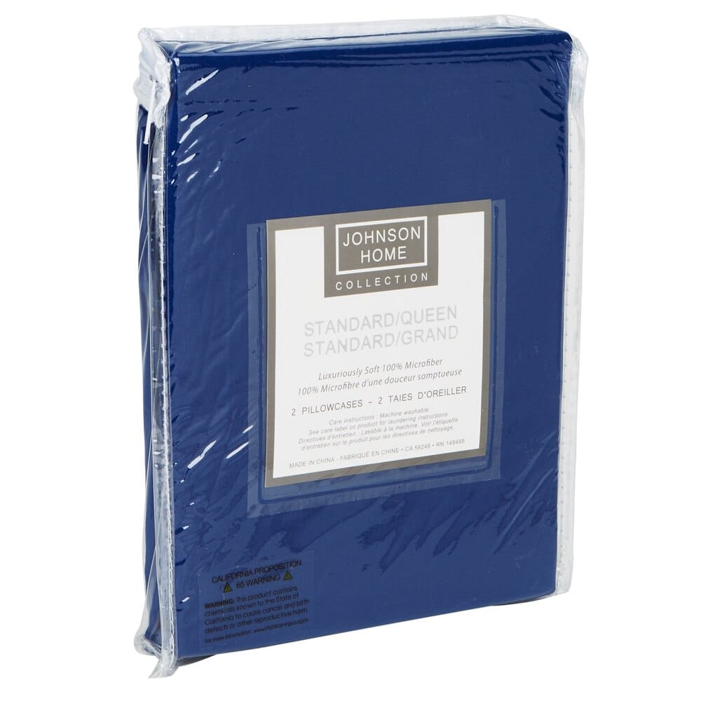 Johnson Home Collection Microfiber Standard Pillowcases, 2-pack