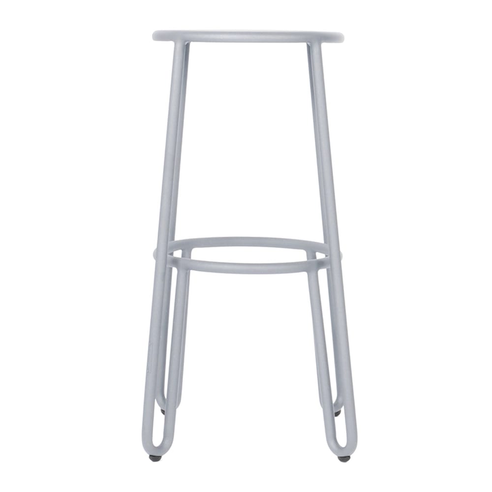 Seaside Casual Aluminum Huggy Stackable Patio Bar Stool, Frosty Gray