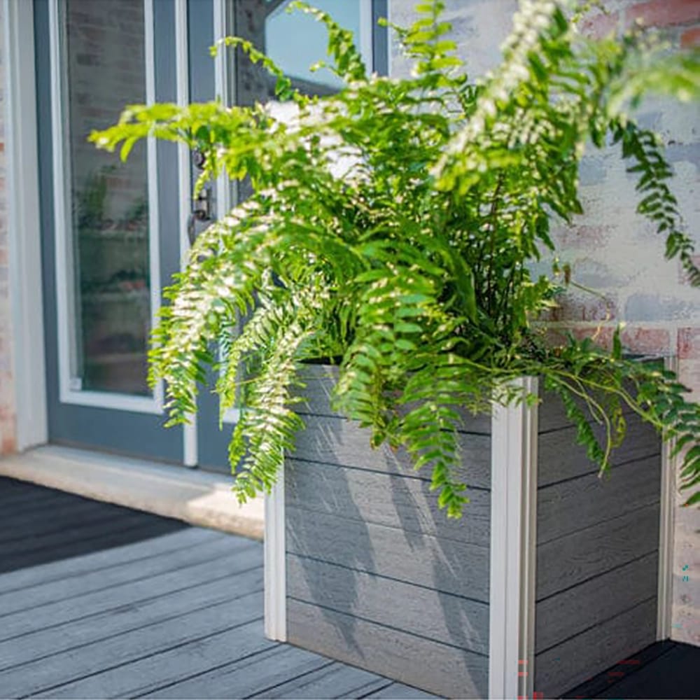 Vita Urbana 22" Cube Planter, Slate, Set of 2