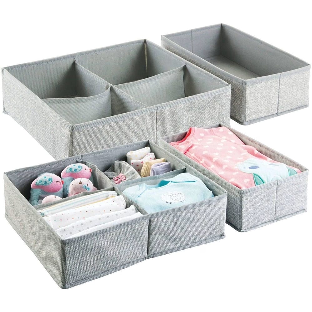 mDesign Drawer Organizer, Gray, Set of 4
