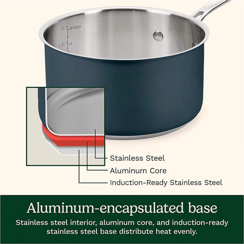 Cuisinart 11-Piece Stainless Steel Cookware Set, Celestial Blue