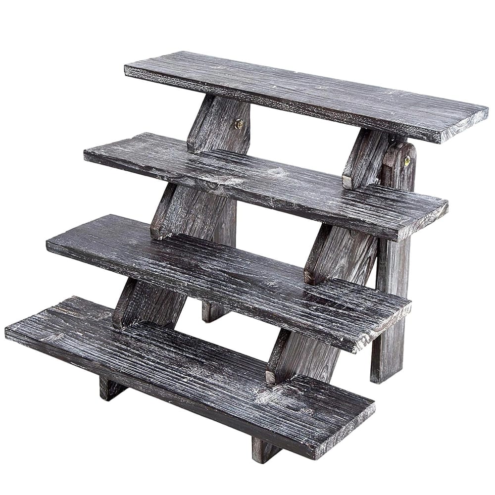 Hallops Rustic Wooden Cupcake Stand, Black