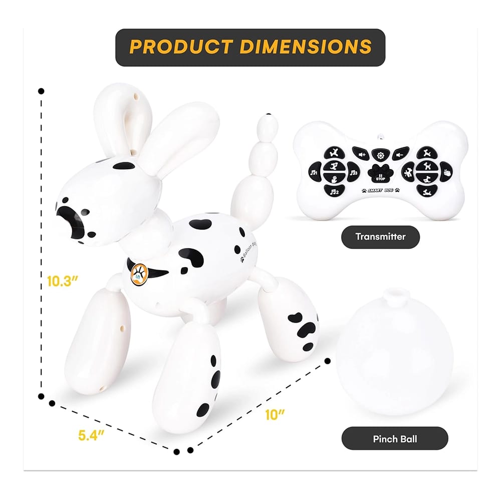 Top Race Remote Control Balloon Dog, White