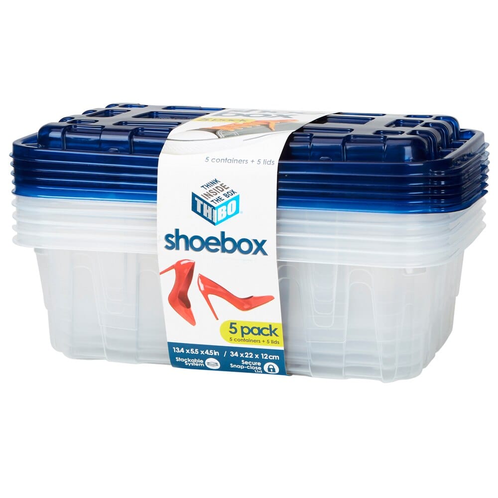 Storage Shoeboxes with Lids, 5-Count